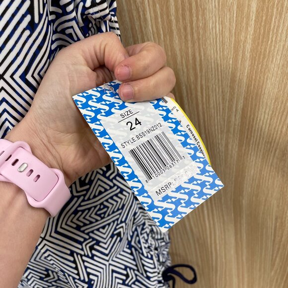 Sun & Sea Blue Print Bathing Suit Size 24W NWT - Picture 4 of 4